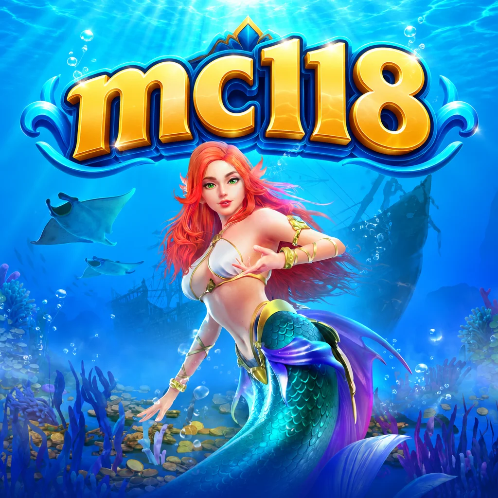mc118 menyajikan karakter putri duyung berambut merah dalam Mermaid Riches dengan latar bawah laut dan kapal karam